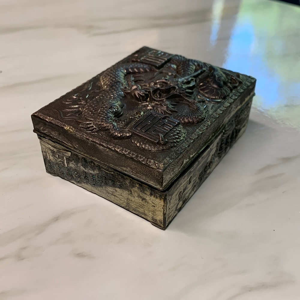Japanese Jewelry Box, Sliver Plated